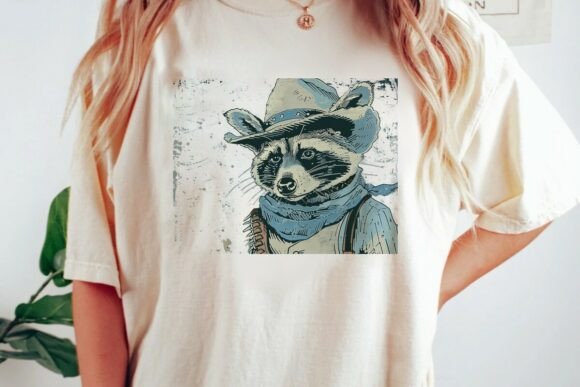 Cowboy Raccoon Western Graphic PNG for Creative Projects