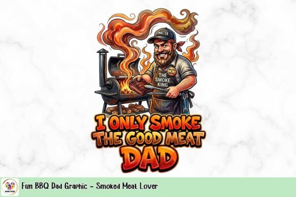 Fun BBQ Dad Graphic - Smoked Meat Lover: Integrating High-Quality Assets into Merchandise Workflows