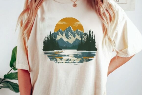 Mountain Sunset Lake Trees Graphic Png: Elevating Creative Projects with High-Resolution Nature Art