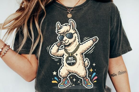 No Drama Dabbing Llama Graphic: Fun PNG Design