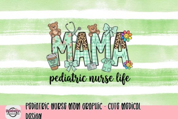 Pediatric Nurse Mom Graphic: Cute Medical PNG Design