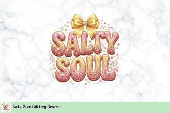 Salty Soul Glittery Graphic: A Coastal Design Asset for Crafters