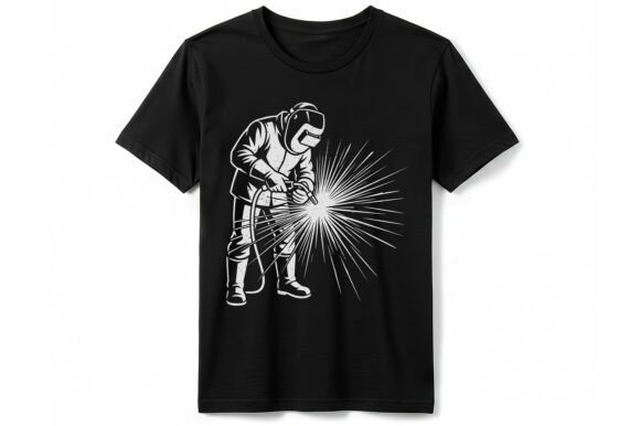 Vintage Welder Graphic T-shirt: A Practical Design Asset for Trade Apparel