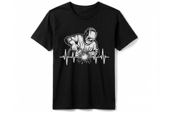 Welder Heartbeat Graphic T-shirt: Integrating Trade Identity into Creative and Professional Workflows